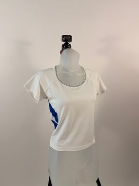 Reebok White Short Sleeve Tee with Blue Side Panels